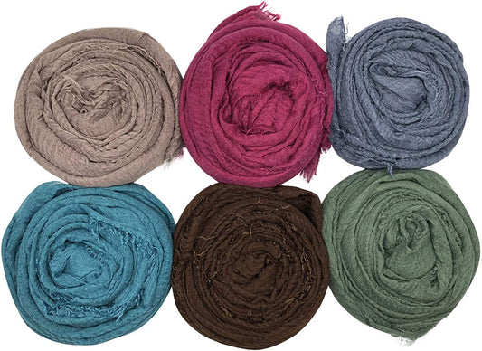 MANSHU 6 PCS Women Soft Scarf Shawl Long Scarf, Scarf and Wrap, Big Head Scarf Apparel & Accessories > Clothing Accessories > Scarves & Shawls MANSHU Green, Dark Brown, Rose Red, Brown ,Grey, Blue  