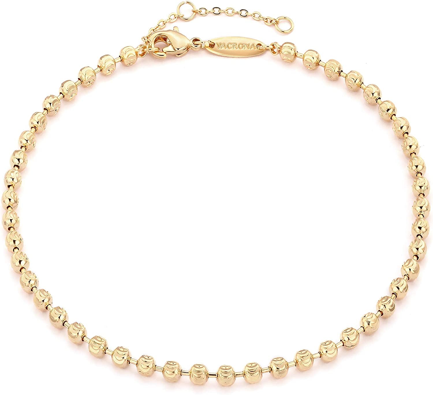 VACRONA Gold Anklets for Women 14K Gold Plated Boho Beach Beaded Chain Anklet Dainty Turquoises Evil Eye Ankle Bracelet Adjustable Chain Anklet Foot Jewelry Apparel & Accessories > Jewelry > Anklets VACRONA chunky beads B  
