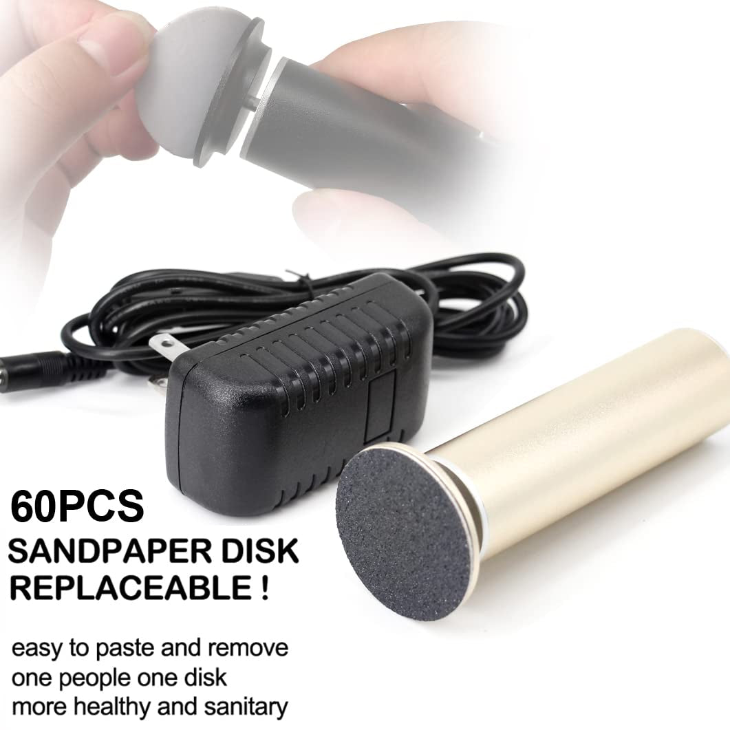 Electric Foot File (Speed Adjustable) with 60Pcs Replacement Sandpaper Disk, Professional Electric Callus Remover Pedicure Foot Sander for Callus Removal Foot Care (FCR-1 Gold) Health & Beauty > Personal Care > Foot Care I·B·N G   