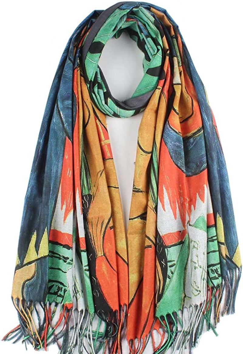 Soft Cashmere Feel Scarf for Women Elegant Art Print Winter Warm Scarves Large Shawl Wrap Monet Klimt Van Gogh Gifts Apparel & Accessories > Clothing Accessories > Scarves & Shawls Umjetnost C50  