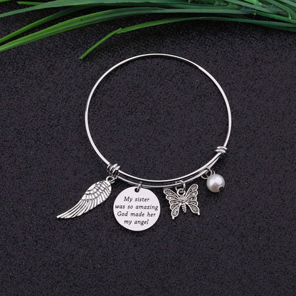 CYTING Sister Memorial Bracelet My Sister Was so Amazing God Made Her My Angel in Memory of Sister Remembrance Jewelry Loss of Sister Sympathy Gift Apparel & Accessories > Jewelry > Bracelets CYTING   