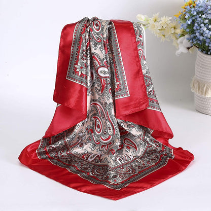 35” Satin Large Square Head Scarves - 4PCS Silk like Neck Scarf Hair Sleeping Wraps Lightweight Satin Silk Scarfs for Women Apparel & Accessories > Clothing Accessories > Headwear AWAYTR   