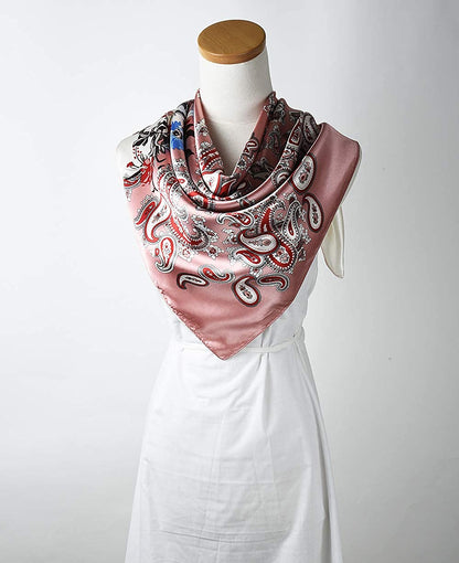 35 X 35 Women Square Satin Silk like Head Scarf Hair Wrap Night Sleeping Decoration Apparel & Accessories > Clothing Accessories > Bandanas & Headties corciova   