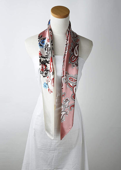 35 X 35 Women Square Satin Silk like Head Scarf Hair Wrap Night Sleeping Decoration Apparel & Accessories > Clothing Accessories > Bandanas & Headties corciova   