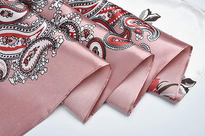 35 X 35 Women Square Satin Silk like Head Scarf Hair Wrap Night Sleeping Decoration Apparel & Accessories > Clothing Accessories > Bandanas & Headties corciova   
