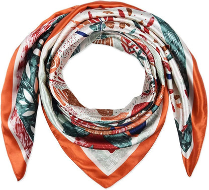 35 X 35 Women Square Satin Silk like Head Scarf Hair Wrap Night Sleeping Decoration Apparel & Accessories > Clothing Accessories > Bandanas & Headties corciova   