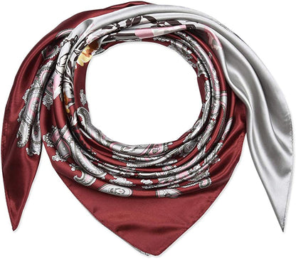 35 X 35 Women Square Satin Silk like Head Scarf Hair Wrap Night Sleeping Decoration Apparel & Accessories > Clothing Accessories > Bandanas & Headties corciova   