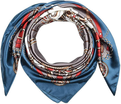 35 X 35 Women Square Satin Silk like Head Scarf Hair Wrap Night Sleeping Decoration Apparel & Accessories > Clothing Accessories > Bandanas & Headties corciova   