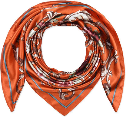 35 X 35 Women Square Satin Silk like Head Scarf Hair Wrap Night Sleeping Decoration Apparel & Accessories > Clothing Accessories > Bandanas & Headties corciova   