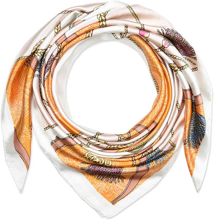 35 X 35 Women Square Satin Silk like Head Scarf Hair Wrap Night Sleeping Decoration Apparel & Accessories > Clothing Accessories > Bandanas & Headties corciova   