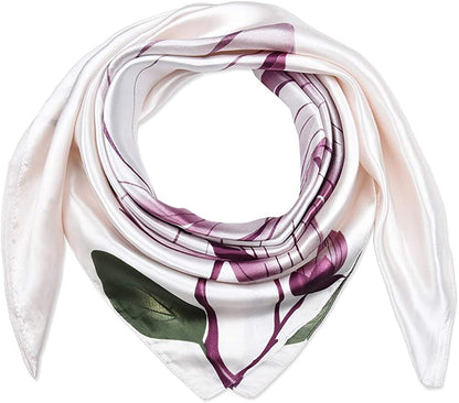 35 X 35 Women Square Satin Silk like Head Scarf Hair Wrap Night Sleeping Decoration Apparel & Accessories > Clothing Accessories > Bandanas & Headties corciova   