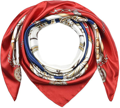 35 X 35 Women Square Satin Silk like Head Scarf Hair Wrap Night Sleeping Decoration Apparel & Accessories > Clothing Accessories > Bandanas & Headties corciova   