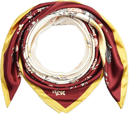 35 X 35 Women Square Satin Silk like Head Scarf Hair Wrap Night Sleeping Decoration Apparel & Accessories > Clothing Accessories > Bandanas & Headties corciova   