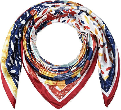 35 X 35 Women Square Satin Silk like Head Scarf Hair Wrap Night Sleeping Decoration Apparel & Accessories > Clothing Accessories > Bandanas & Headties corciova   