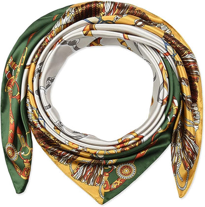 35 X 35 Women Square Satin Silk like Head Scarf Hair Wrap Night Sleeping Decoration Apparel & Accessories > Clothing Accessories > Bandanas & Headties corciova   