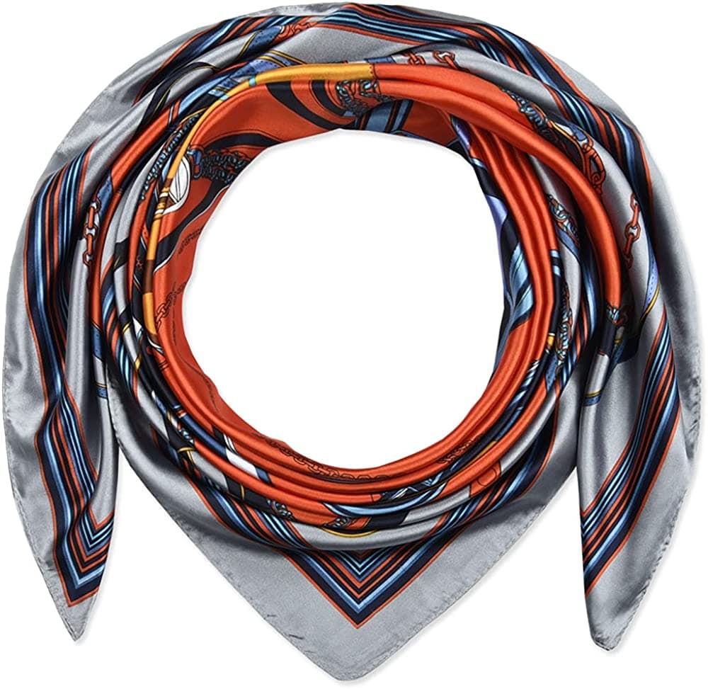35 X 35 Women Square Satin Silk like Head Scarf Hair Wrap Night Sleeping Decoration Apparel & Accessories > Clothing Accessories > Bandanas & Headties corciova   