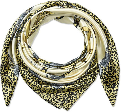 35 X 35 Women Square Satin Silk like Head Scarf Hair Wrap Night Sleeping Decoration Apparel & Accessories > Clothing Accessories > Bandanas & Headties corciova   