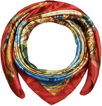35 X 35 Women Square Satin Silk like Head Scarf Hair Wrap Night Sleeping Decoration Apparel & Accessories > Clothing Accessories > Bandanas & Headties corciova   