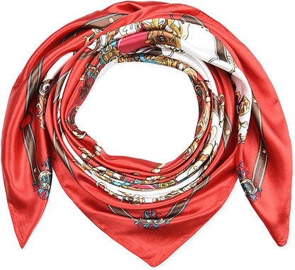 35 X 35 Women Square Satin Silk like Head Scarf Hair Wrap Night Sleeping Decoration Apparel & Accessories > Clothing Accessories > Bandanas & Headties corciova   