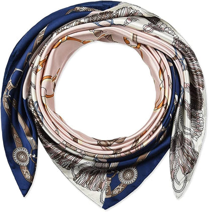 35 X 35 Women Square Satin Silk like Head Scarf Hair Wrap Night Sleeping Decoration Apparel & Accessories > Clothing Accessories > Bandanas & Headties corciova   
