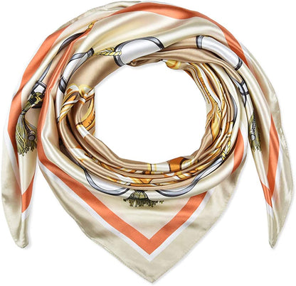 35 X 35 Women Square Satin Silk like Head Scarf Hair Wrap Night Sleeping Decoration Apparel & Accessories > Clothing Accessories > Bandanas & Headties corciova   