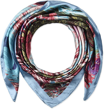 35 X 35 Women Square Satin Silk like Head Scarf Hair Wrap Night Sleeping Decoration Apparel & Accessories > Clothing Accessories > Bandanas & Headties corciova   