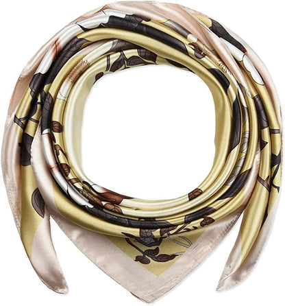 35 X 35 Women Square Satin Silk like Head Scarf Hair Wrap Night Sleeping Decoration Apparel & Accessories > Clothing Accessories > Bandanas & Headties corciova   