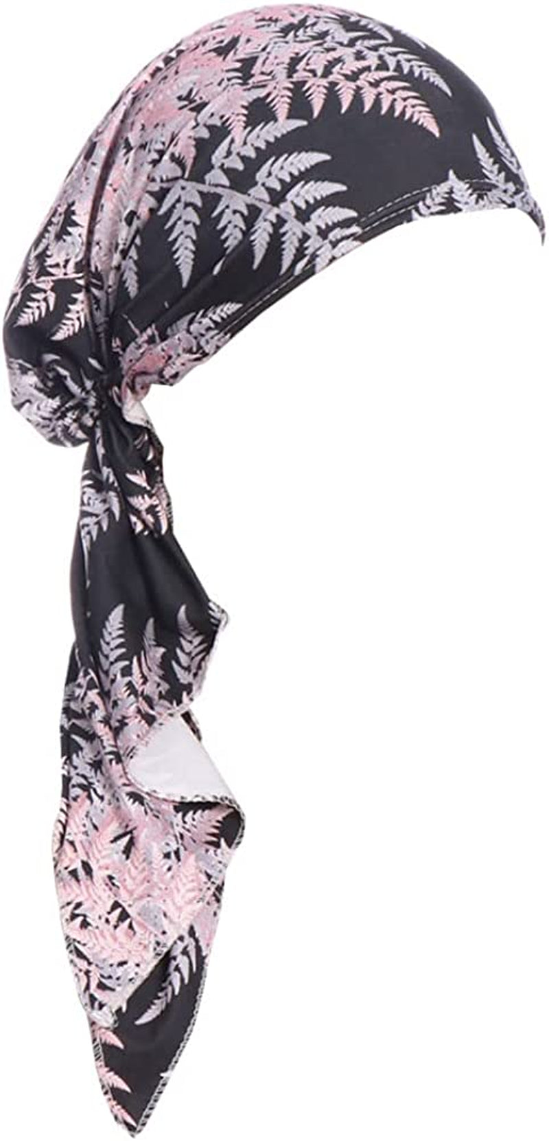 Fxhixiy Pre-Tied Bandana Turban Hat Chemo Cancer Headscarf Headwraps Headwear for Women Hair Cover Hat Apparel & Accessories > Clothing Accessories > Bandanas & Headties Fxhixiy Black Pink  