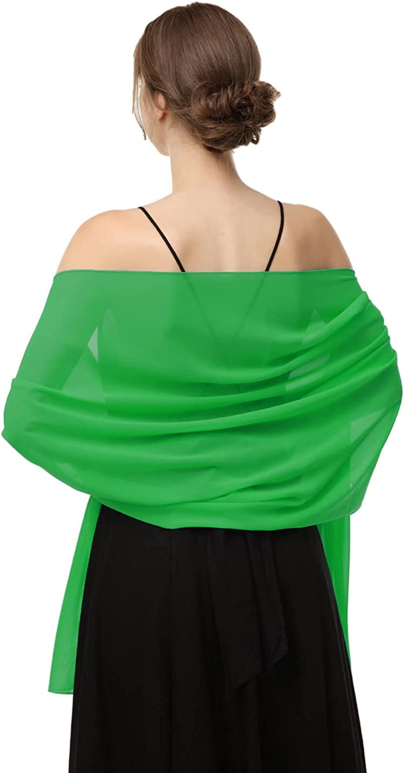 Chiffon Shawls Scarves Wraps for Bridal Wedding Party Evening Dress and Special Occasion Dresses Apparel & Accessories > Clothing Accessories > Scarves & Shawls Baoqiya Leaf Green Length(79") * Width(19") 