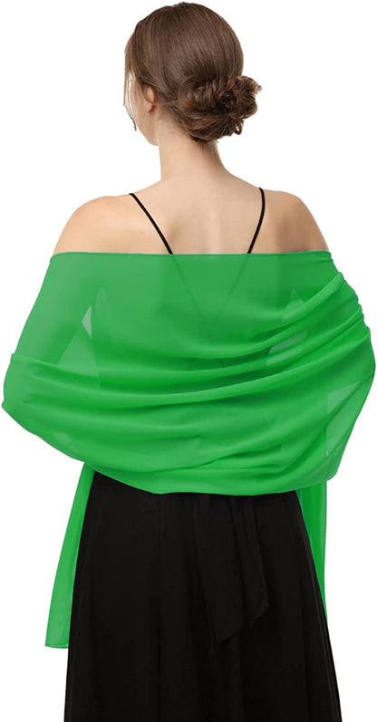 Chiffon Shawls Scarves Wraps for Bridal Wedding Party Evening Dress and Special Occasion Dresses Apparel & Accessories > Clothing Accessories > Scarves & Shawls Baoqiya Leaf Green Length(79") * Width(19") 