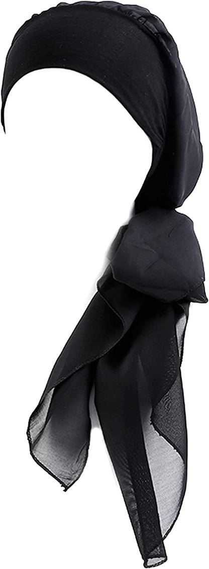 Headwear for Women Sleep Beanie Head Scarf for Bald Wraps Cancer Hats Turbans Apparel & Accessories > Clothing Accessories > Headwear Gragengs Plain Black  