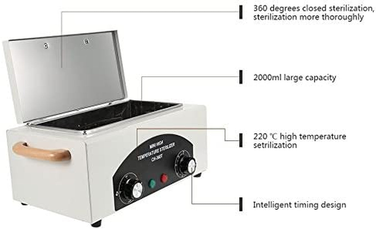 High Temperature Metal Tool Cleaning Box, 110V 300W 1.5L with Timer Manicure Pedicure SPA Salon Barber Equipment for Sundry Beauty Hair Nail Metal Tools with Handle Health & Beauty > Personal Care > Cosmetics > Cosmetic Tools > Nail Tools Smith Chu   