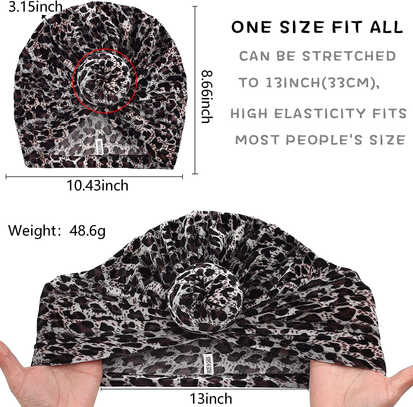 WKJHO 6 Pieces Women Turban Hat African Flower Knot Pre-Tied Bonnet Beanie Cap Headwrap for Girls Apparel & Accessories > Clothing Accessories > Bandanas & Headties Generic   