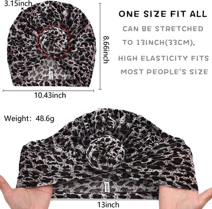 WKJHO 6 Pieces Women Turban Hat African Flower Knot Pre-Tied Bonnet Beanie Cap Headwrap for Girls Apparel & Accessories > Clothing Accessories > Bandanas & Headties Generic   