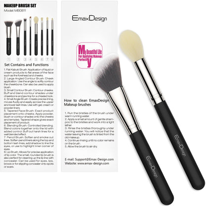 Emaxdesign 8 Pieces Makeup Brush Set Face Eye Shadow Eyeliner Foundation Blush Lip Makeup Brushes Powder Liquid Cream Cosmetics Blending Brush Tools (Silver Black) Health & Beauty > Personal Care > Cosmetics > Cosmetic Tools > Makeup Tools EmaxDesign   