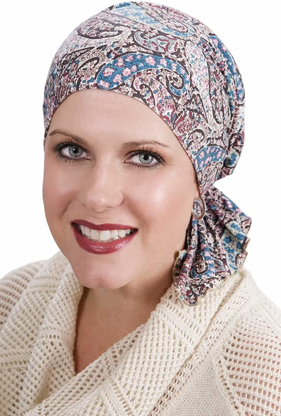 Cardani Headwear for Large Heads Large Viscose from Bamboo Slip on Scarf - Luxury Bamboo - Multi Paisley Apparel & Accessories > Clothing Accessories > Headwear Cardani   