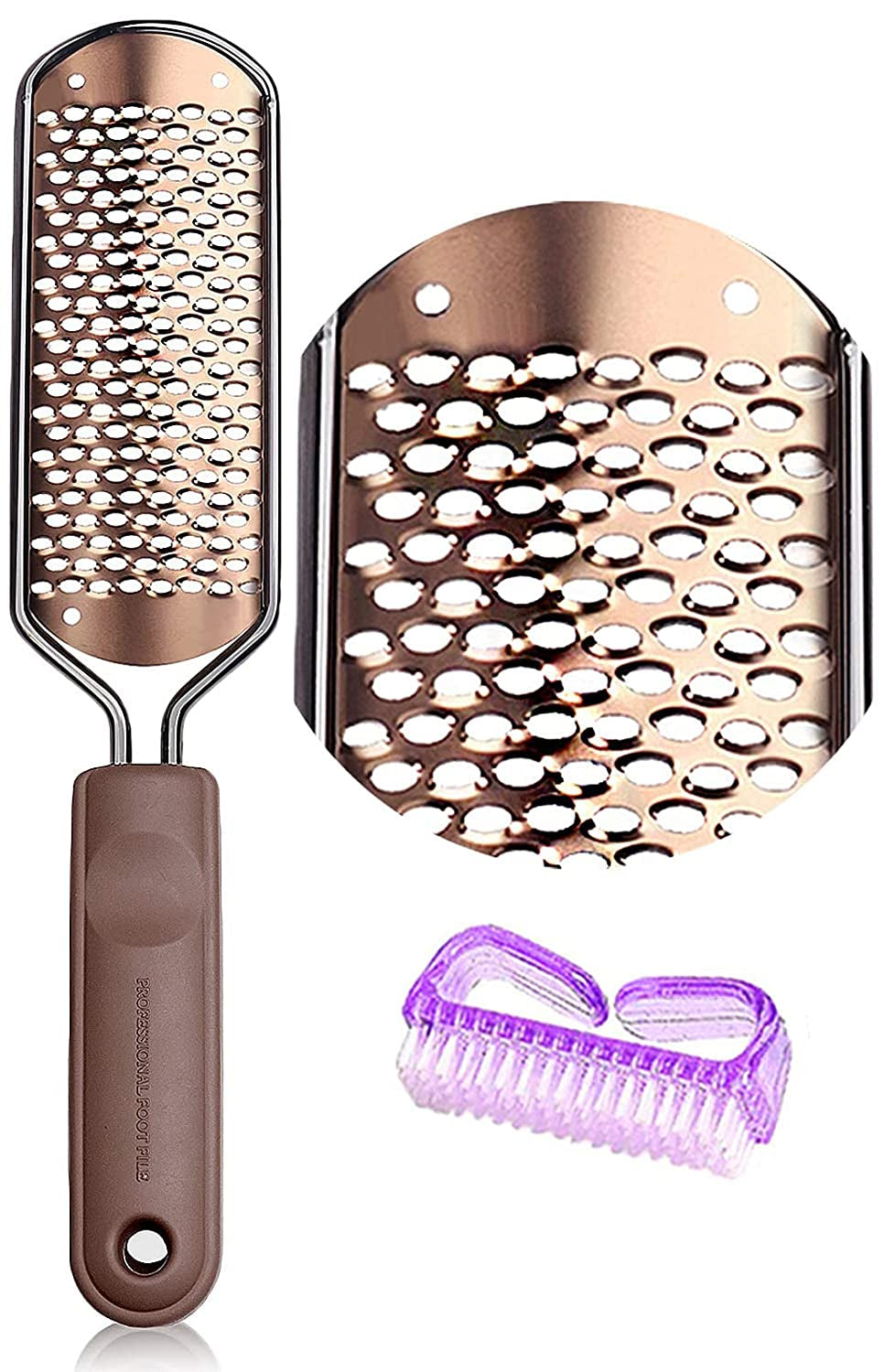 Colossal Foot Grater Foot File - Foot Rasp Callus Remover Btartbox Large Stainless Steel Foot Scrubber Foot Care Pedicure Tools for Wet and Dry Feet Health & Beauty > Personal Care > Foot Care BTArtbox A-gold Coarse Foot File  