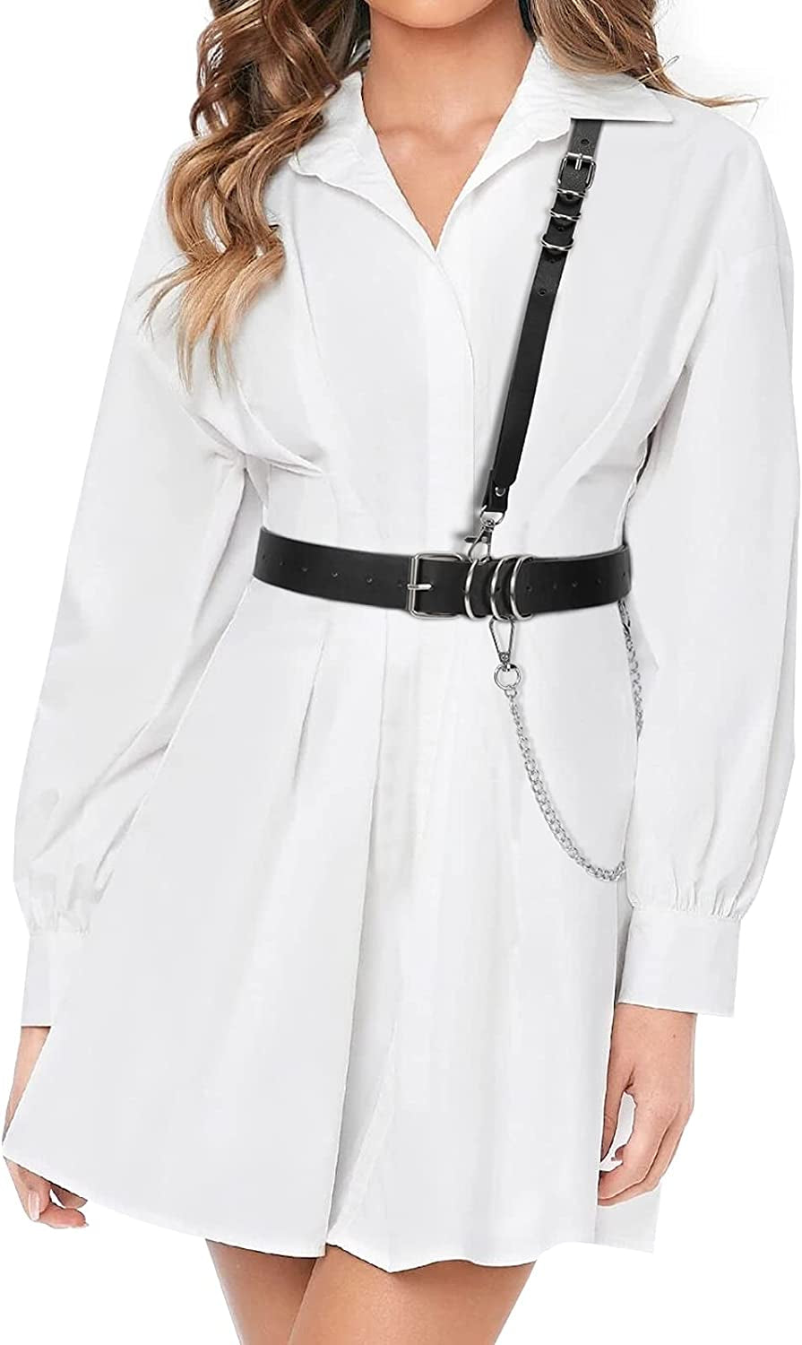 LEACOOLKEY Women Fashion Body Waist Belt Steampunk Underbust Corset Belt for Dress Apparel & Accessories > Clothing Accessories > Belts LEACOOLKEY I-black Suit for Waist Size 25”-36” 