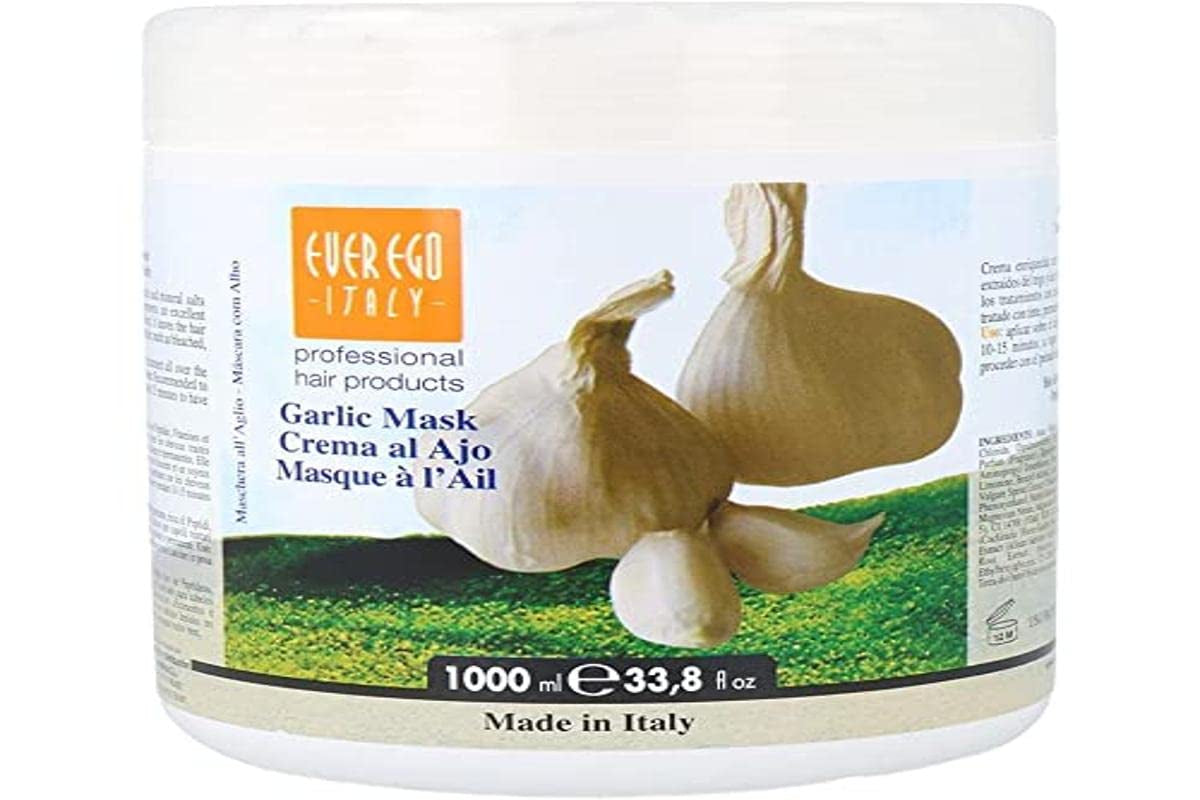 Ever Ego Italy Garlic Mask for Damaged, Bleached or Colored Hair | Repairing and Hydrating Hair Care Product for Men and Women | 1L Tub Health & Beauty > Personal Care > Hair Care Ever Ego Italy 33.8 Fl Oz (Pack of 1)  