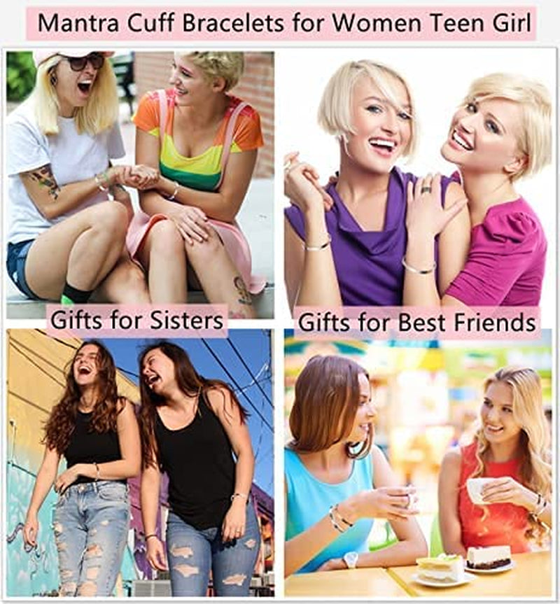 Best Friend Cuff Bracelet for Women Mantra Bracelets Engraved Stainless Steel Cuff Bangle Friendship Jewelry Personalized Gifts for Her Sister BFF Best Friends Apparel & Accessories > Jewelry > Bracelets liforlove   