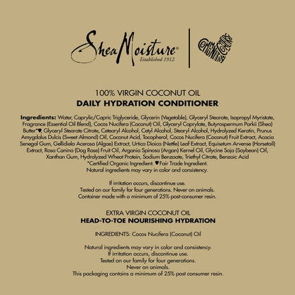 Sheamoisture 100 Percent Extra Virgin Coconut Oil Moisturizer and Leave-In Conditioner for Head-To-Toe Pampering Nourishing Hydration Skin and Hair Care with No Sulfates 2 Count Health & Beauty > Personal Care > Hair Care SheaMoisture   