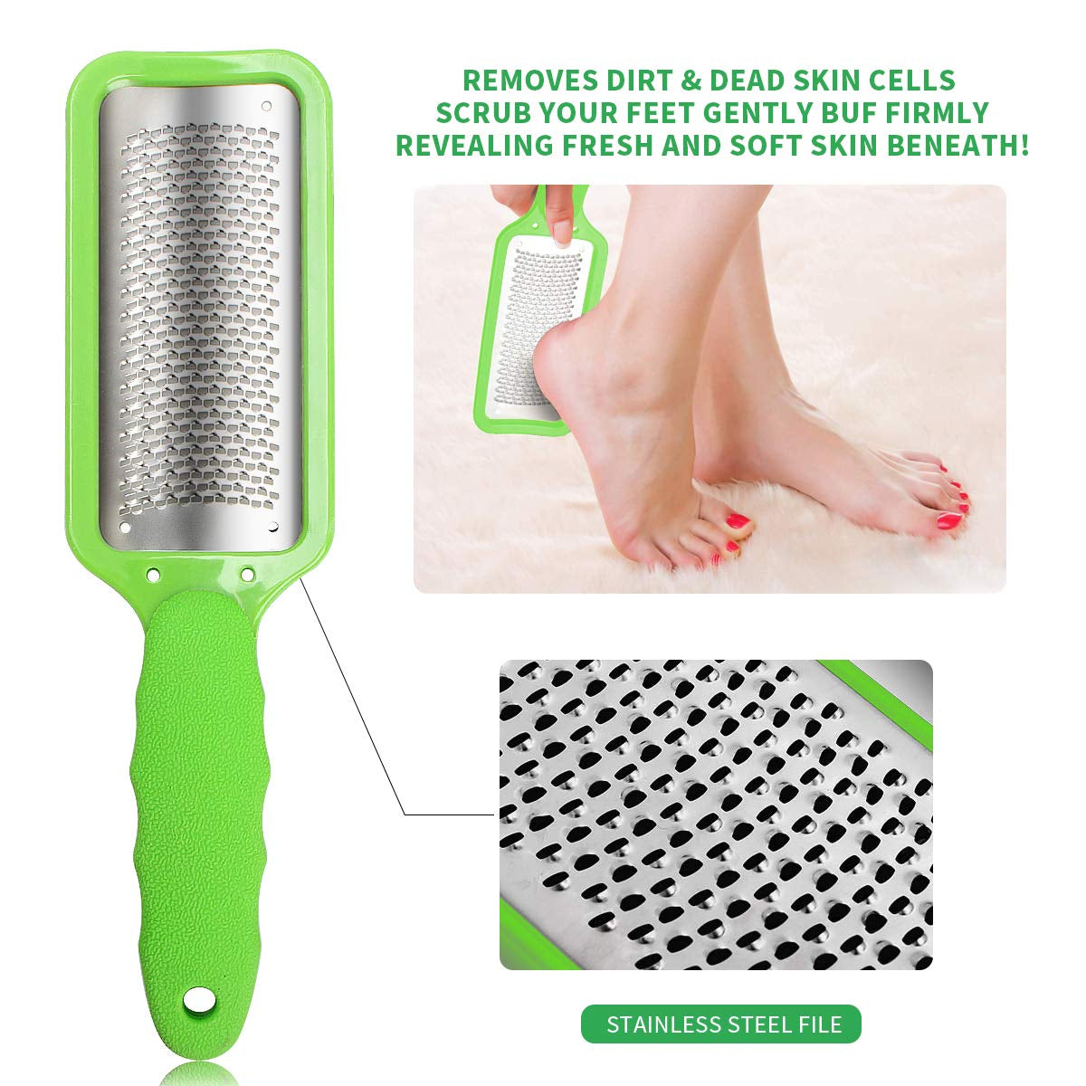 Professional Pedicure Kit SOFYE Foot Files Set Tools Double Sided Files Exfoliating Prevent Dead Skin Foot Skin Care Tool Set Salon Pedicure Kit Washable Effectively 23 in 1-Green Health & Beauty > Personal Care > Foot Care SOFYE   
