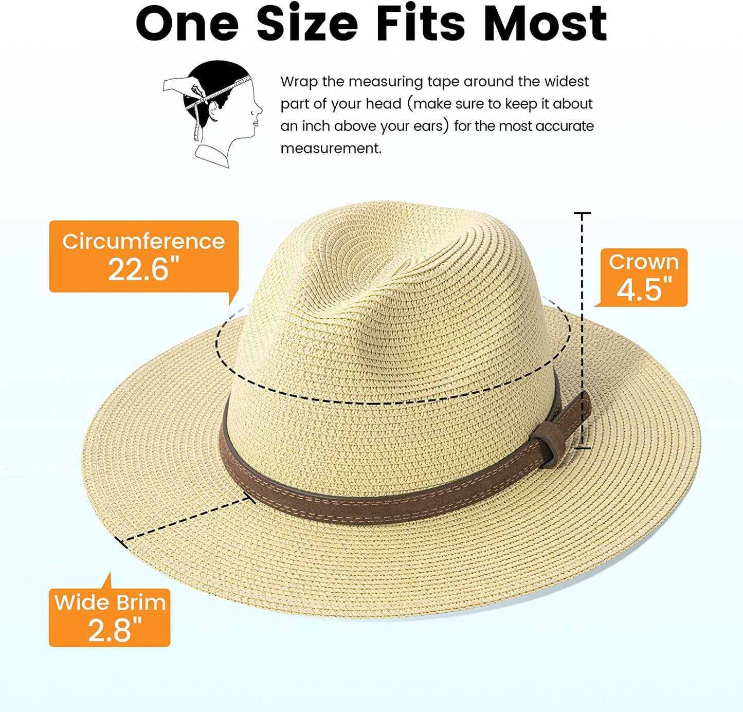 Simplicity Mens Women'S Wide Brim Straw Panama Sun Hat Apparel & Accessories > Clothing Accessories > Hats Simplicity   