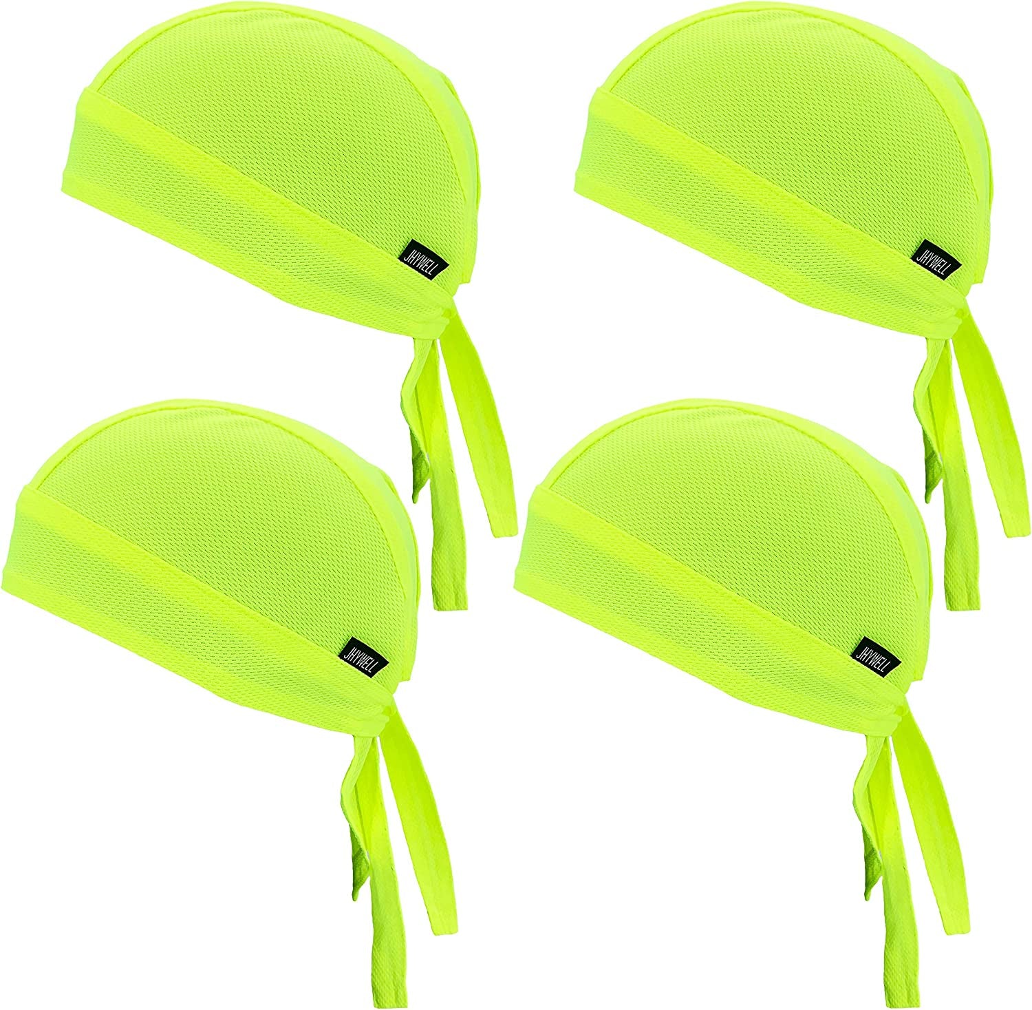 Sweat Wicking Doo Rag Cooling Dew Rag Helmet Liner Hat Large Motorcycle Head Wrap Bandana Skull Caps for Men and Women Apparel & Accessories > Clothing Accessories > Bandanas & Headties JHYWELL Neon  