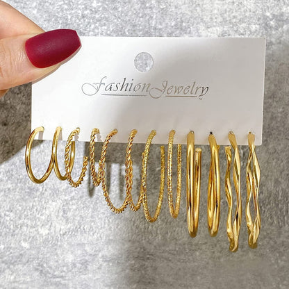 36 Pairs Gold Hoop Earrings Set for Women Girls Multipack, Hypoallergenic Chunky Chain Twisted Hoop Earrings Pack, Fashion Dangle Earrings Jewelry for Gift Apparel & Accessories > Jewelry > Earrings iF YOU   