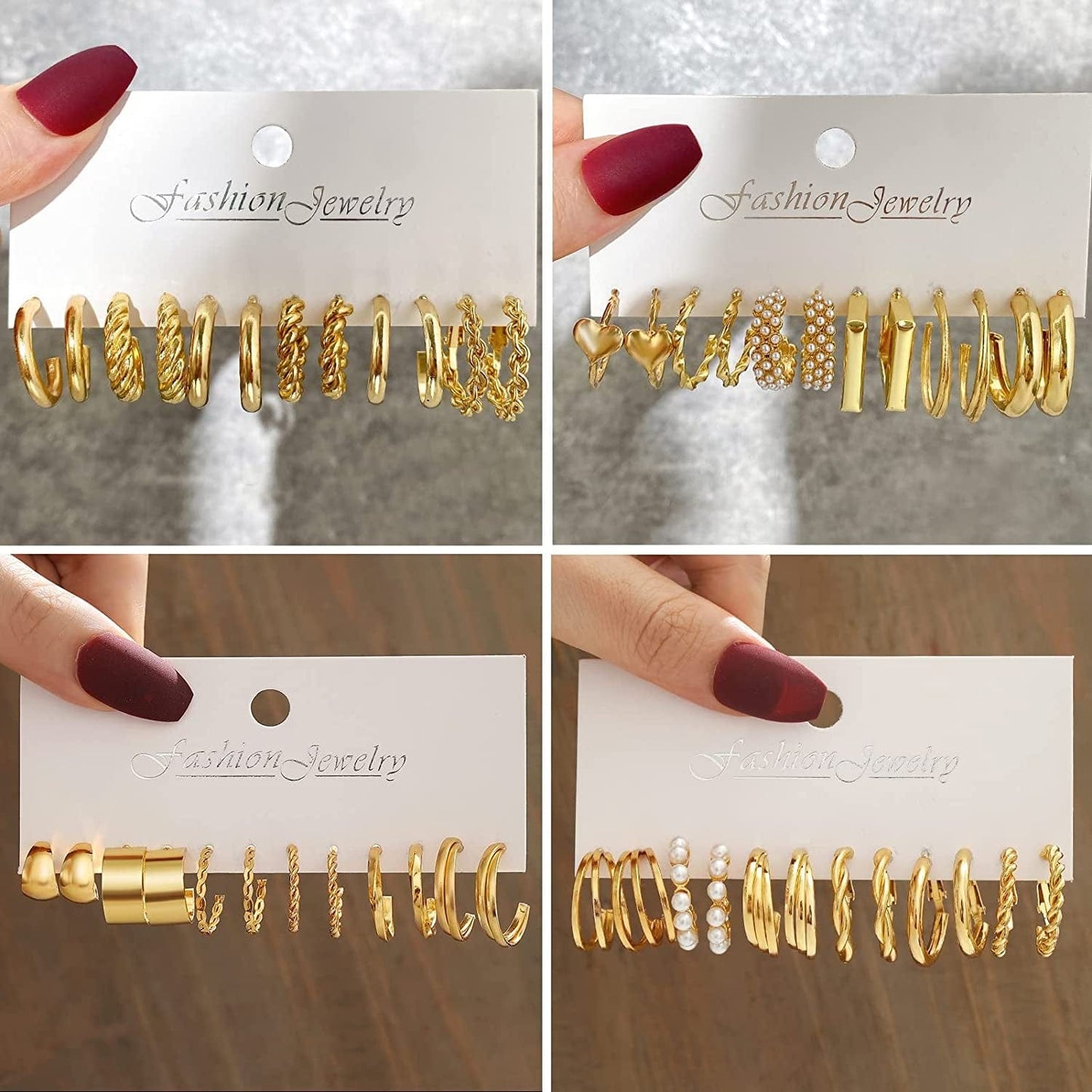 36 Pairs Gold Hoop Earrings Set for Women Girls Multipack, Hypoallergenic Chunky Chain Twisted Hoop Earrings Pack, Fashion Dangle Earrings Jewelry for Gift Apparel & Accessories > Jewelry > Earrings iF YOU   