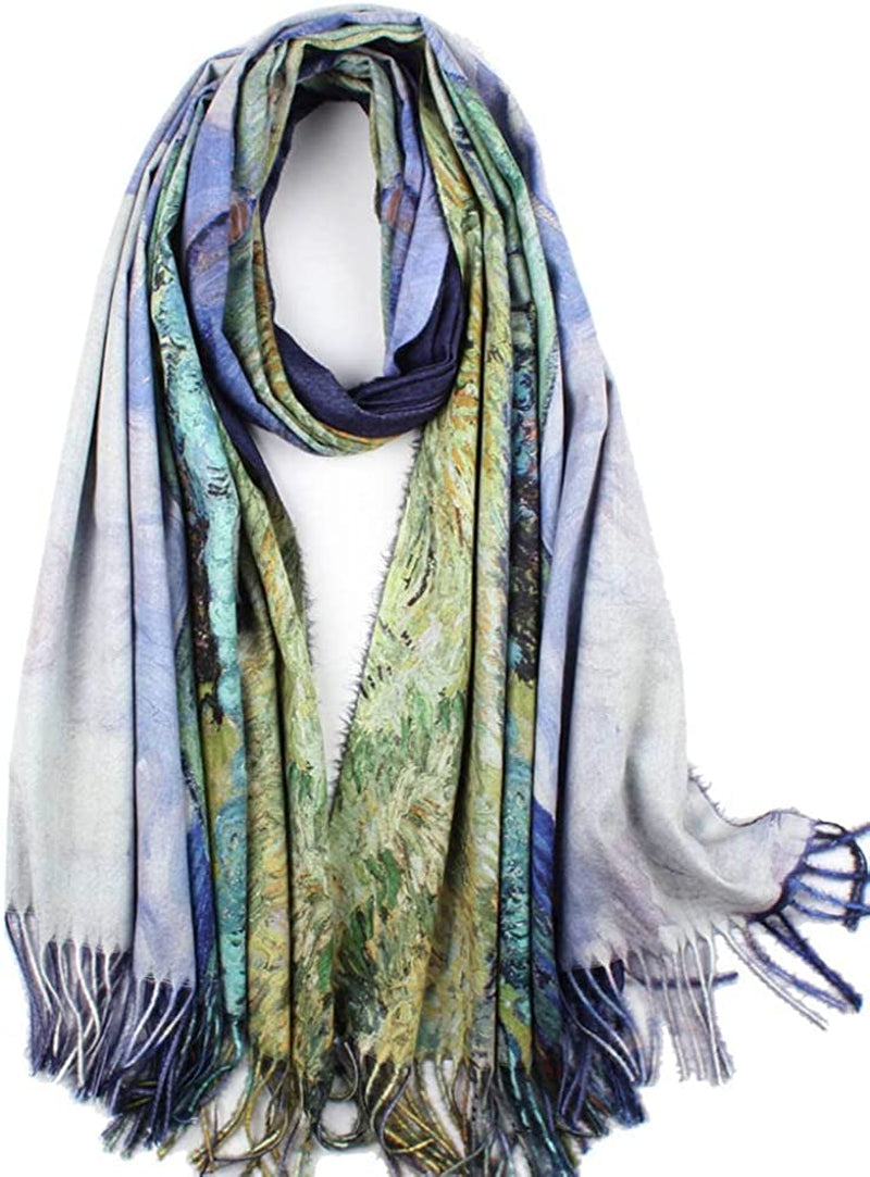 Soft Cashmere Feel Scarf for Women Elegant Art Print Winter Warm Scarves Large Shawl Wrap Monet Klimt Van Gogh Gifts Apparel & Accessories > Clothing Accessories > Scarves & Shawls Umjetnost C32  