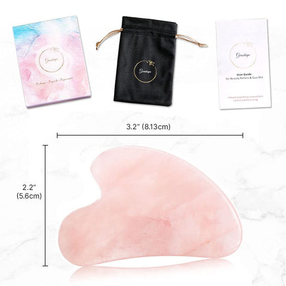 GUASHAPE Gua Sha Facial Tools, Face Stone, Natural Rose Quartz Gua Sha Stone, Guasha Tool for Face Sculpting, Shaping, Reduce Puffiness, Tension Relief, Gua Sha Massage Tool for Face, Eyes and Body Health & Beauty > Personal Care > Cosmetics > Cosmetic Tools > Skin Care Tools GUASHAPE   
