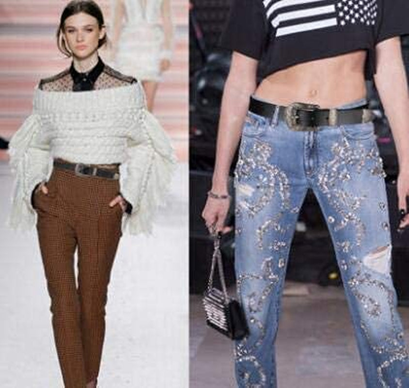 Western-Leather-Belts-Women Vintage Waist-Belts with Hollow Out Flower Buckle Apparel & Accessories > Clothing Accessories > Belts INOGIH   