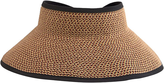 San Diego Hat Company Signature Women'S Ultrabraid Large Brim Visor with Ribbon Binding & Sweatband, Sun Hats for Women, Mixed Black/Red Apparel & Accessories > Clothing Accessories > Hats San Diego Hat Co.   